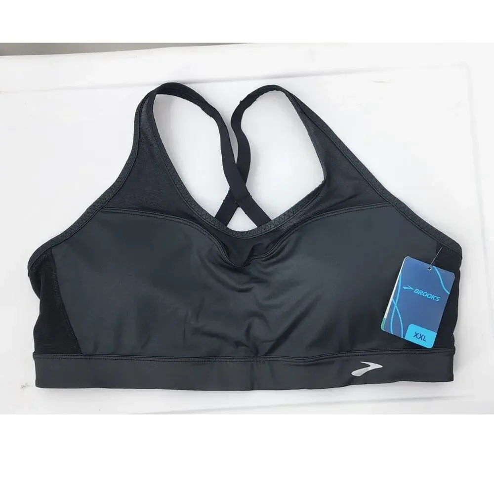 New NWT‎ Brooks Fast Forward Crossback Black Sports Bra Size XXL